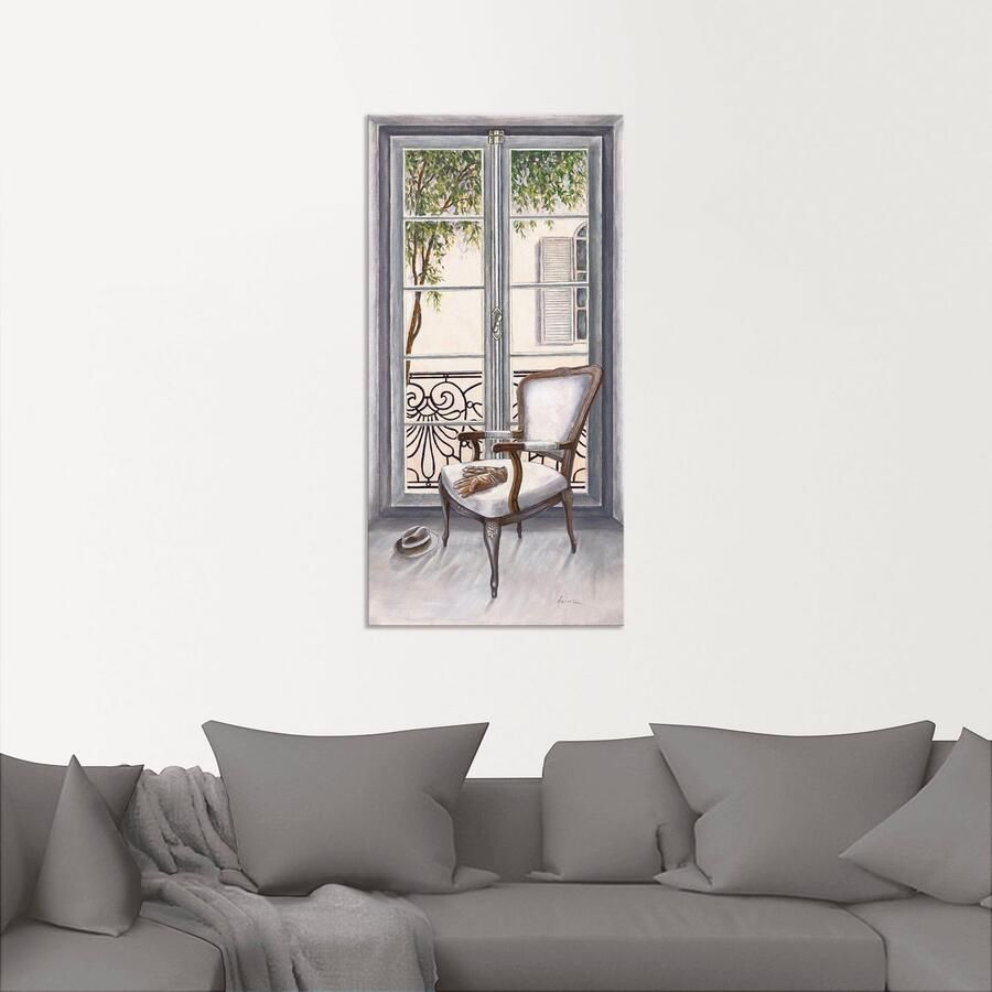 Artland Artprint Fauteuil voor een raam als artprint van aluminium artprint voor buiten artprint op linnen poster muursticker