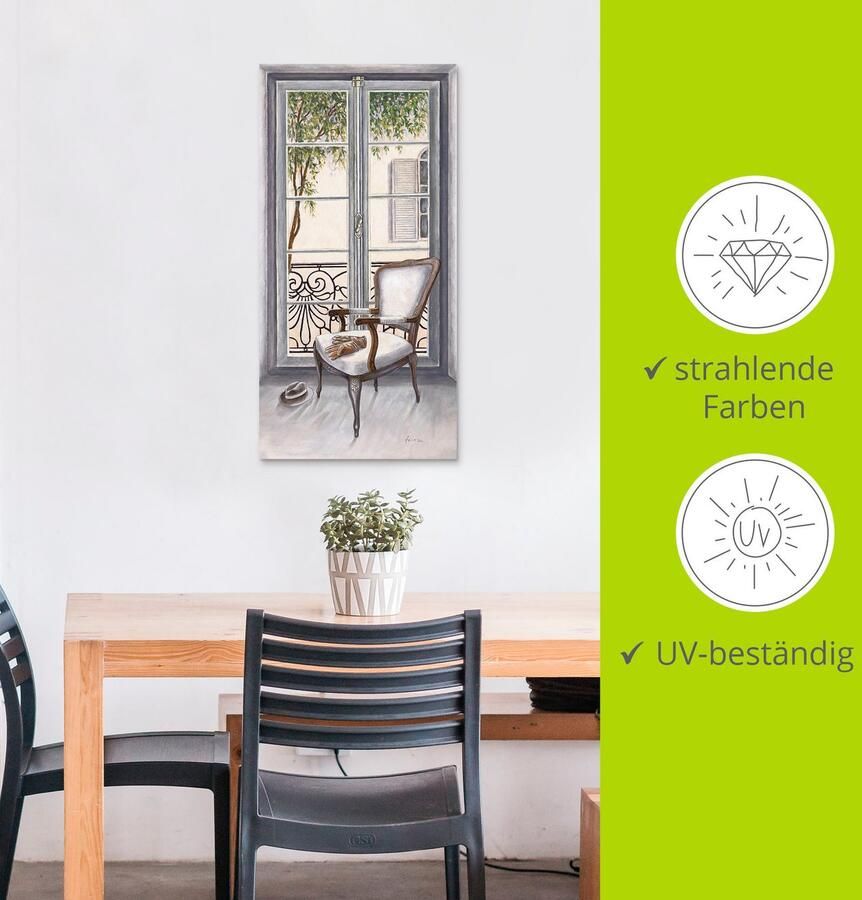 Artland Artprint Fauteuil voor een raam als artprint van aluminium artprint voor buiten artprint op linnen poster muursticker - Foto 3