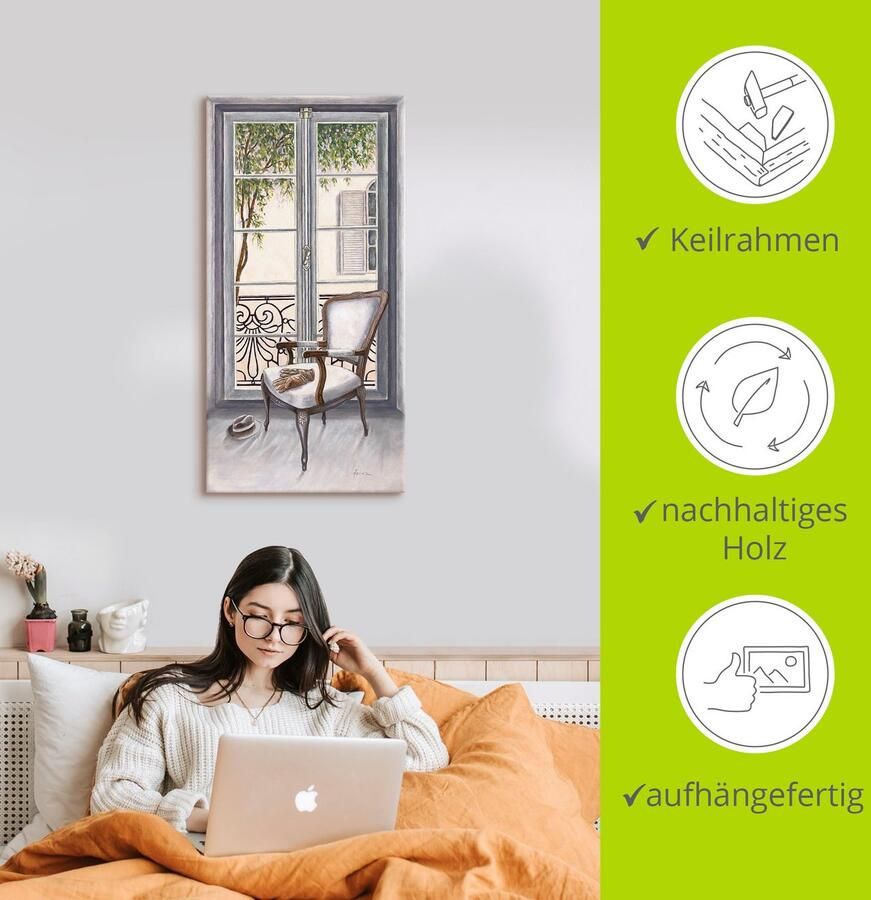 Artland Artprint Fauteuil voor een raam als artprint van aluminium artprint voor buiten artprint op linnen poster muursticker - Foto 3