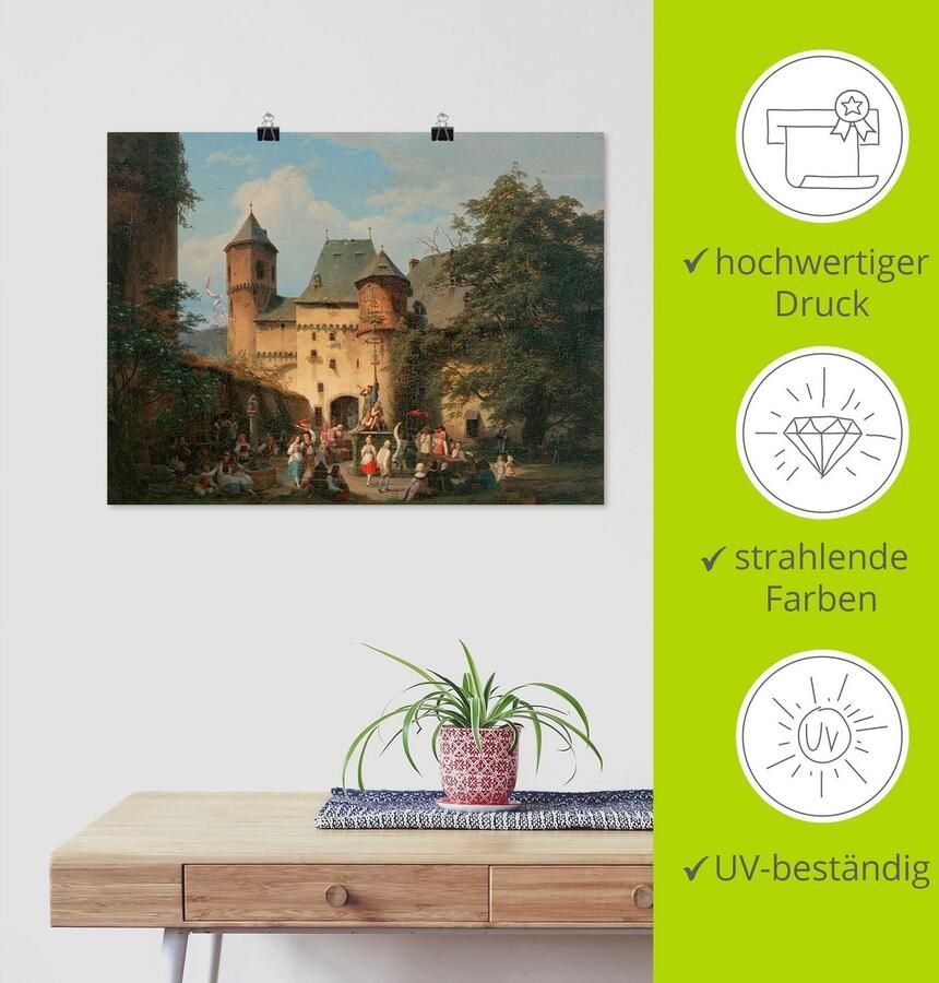 Artland Artprint Feestelijk tafereel op het voorplein van een kasteel als artprint van aluminium artprint op linnen muursticker of poster in verschillende maten - Foto 5
