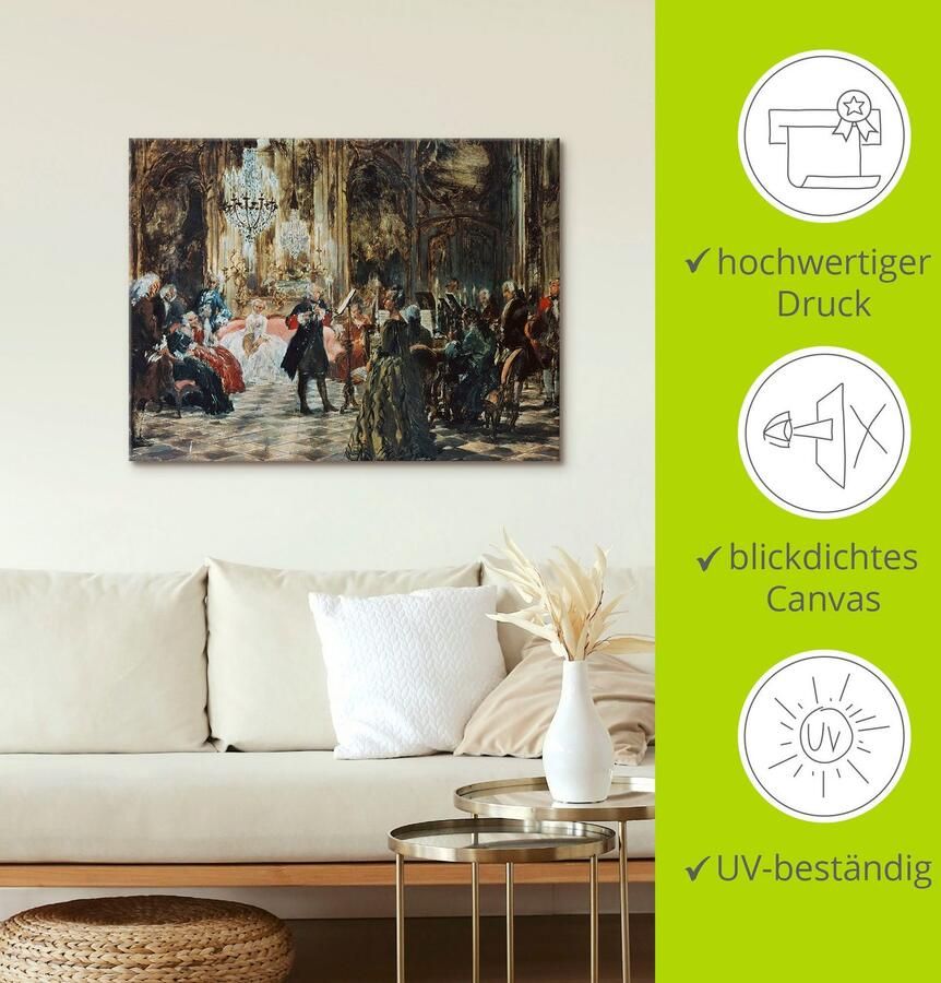 Artland Artprint Fluitconcert Frederik de Grote. als artprint op linnen poster in verschillende formaten maten - Foto 3