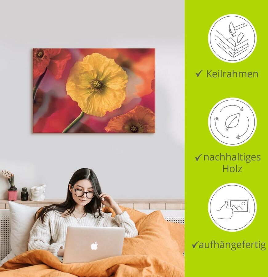 Artland Artprint Fotocollage klaprozen als artprint op linnen muursticker in verschillende maten - Foto 4