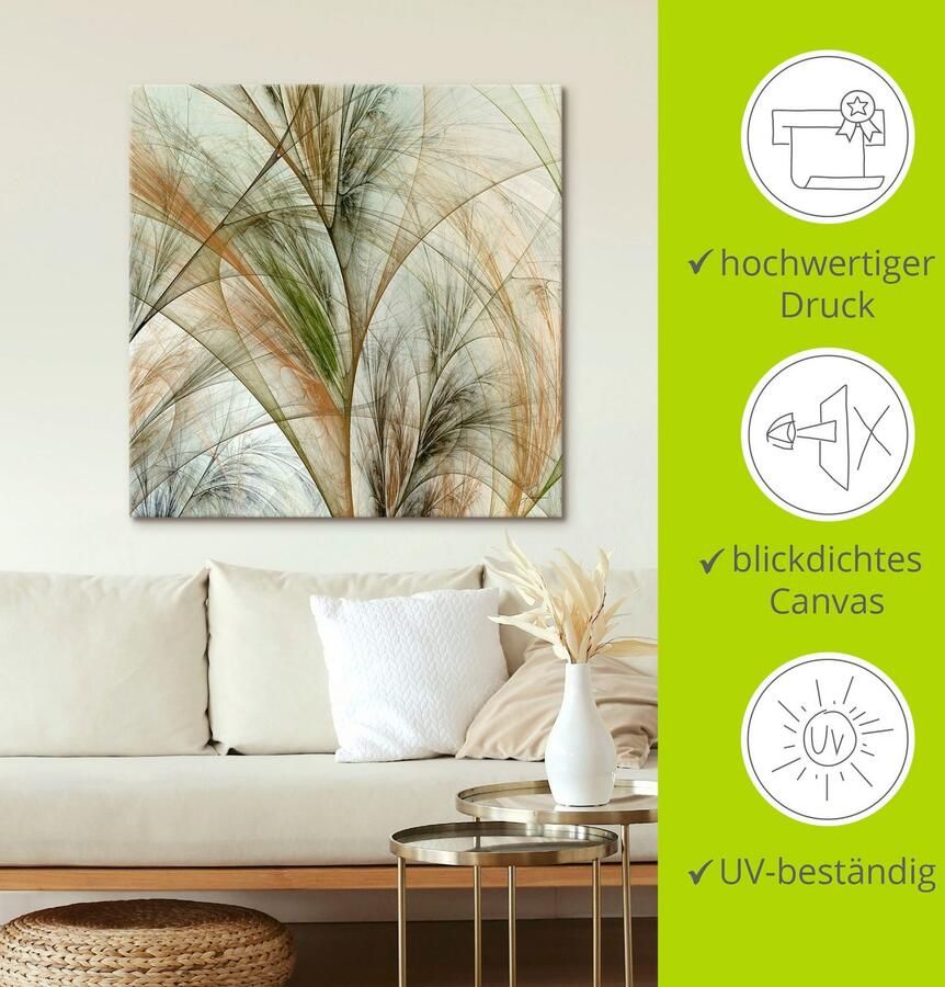 Artland Artprint Fractaal gras IV als artprint op linnen poster in verschillende formaten maten - Foto 4