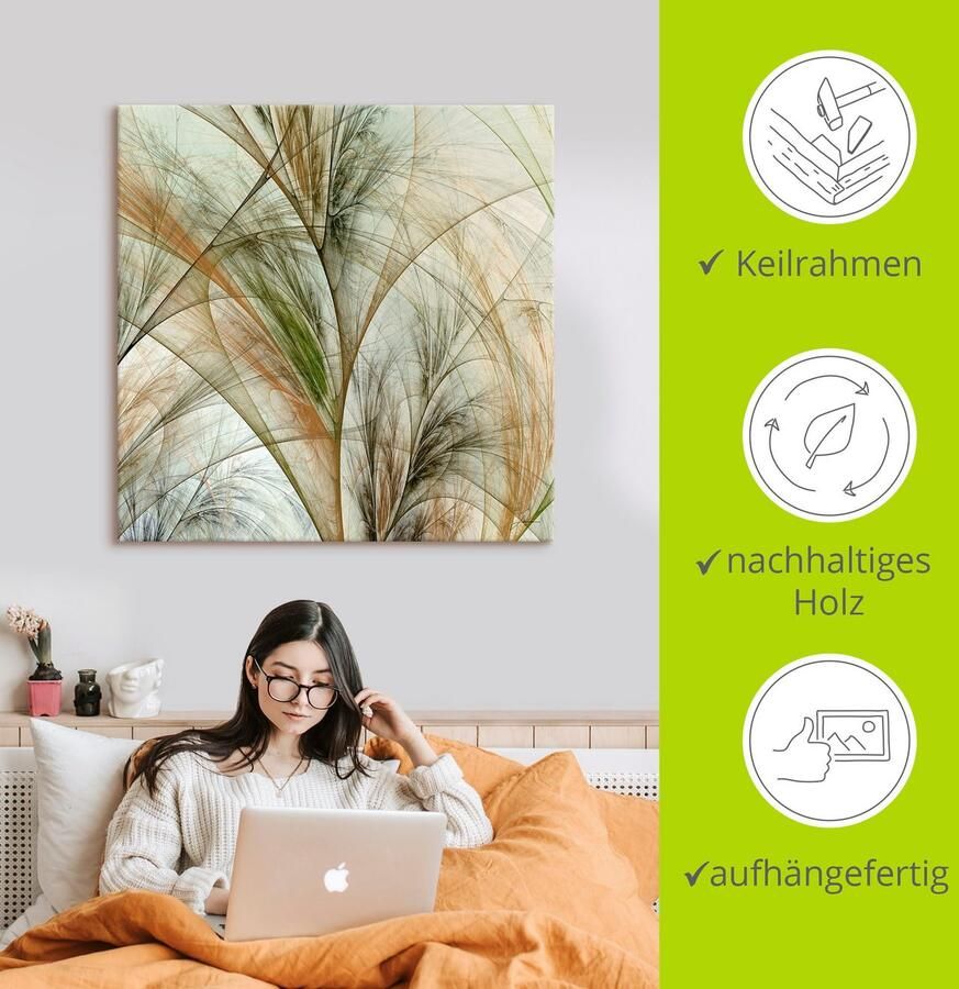 Artland Artprint Fractaal gras IV als artprint op linnen poster in verschillende formaten maten - Foto 3