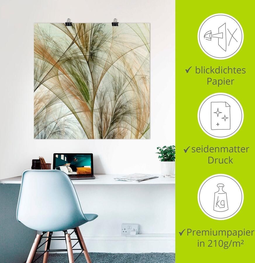 Artland Artprint Fractaal gras IV als artprint op linnen poster in verschillende formaten maten - Foto 2