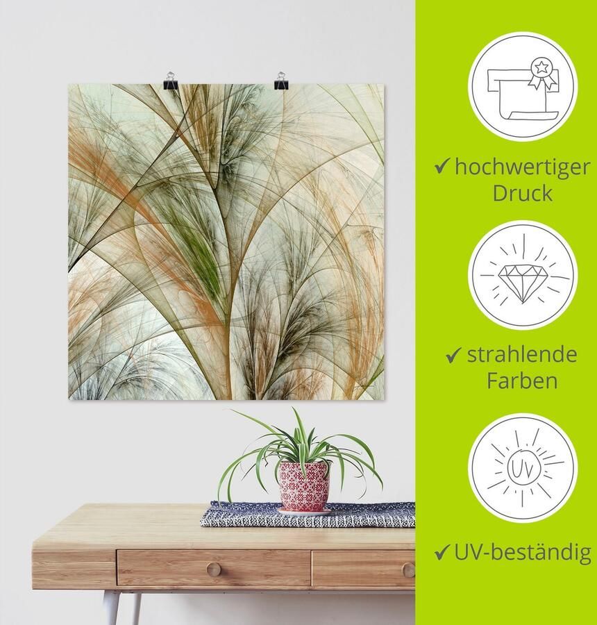 Artland Artprint Fractaal gras IV als artprint op linnen poster in verschillende formaten maten - Foto 3