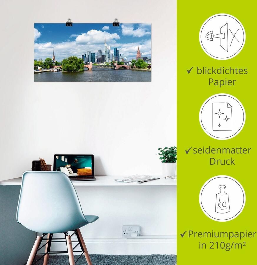 Artland Artprint Frankfurt am Main als artprint van aluminium artprint voor buiten artprint op linnen poster in verschillende maten. maten - Foto 2