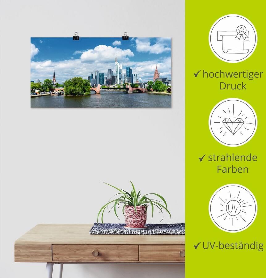 Artland Artprint Frankfurt am Main als artprint van aluminium artprint voor buiten artprint op linnen poster in verschillende maten. maten - Foto 3