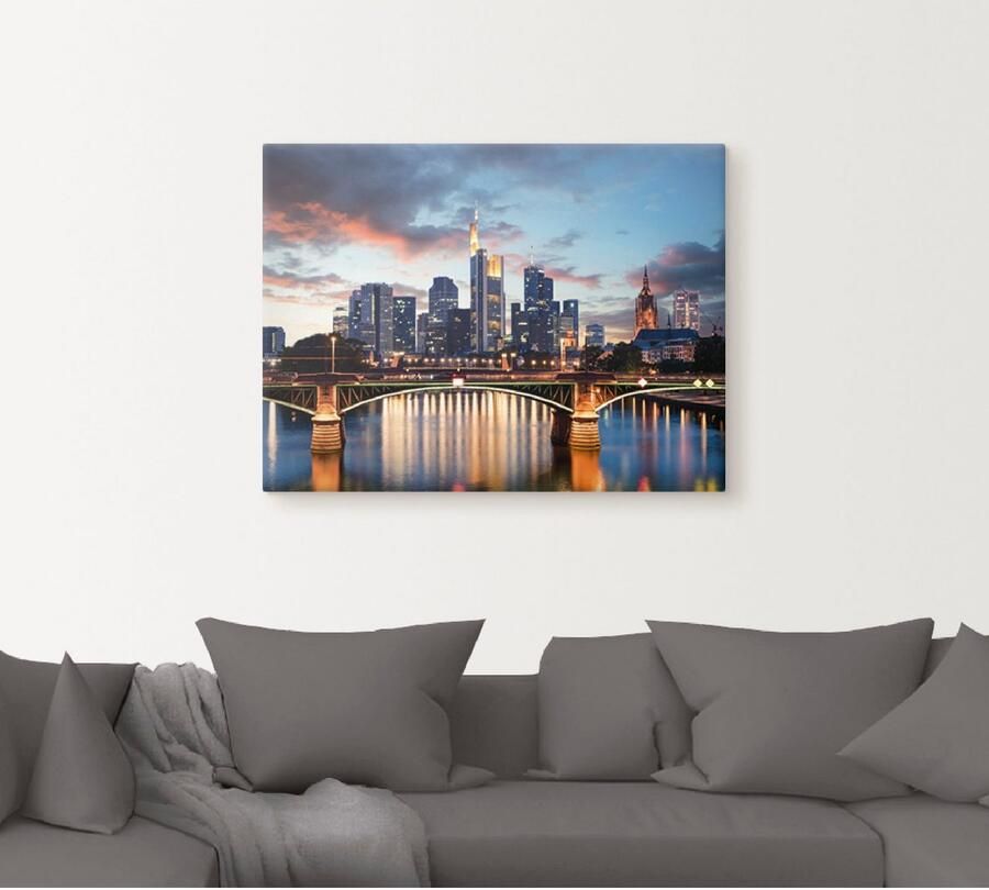 Artland Artprint Frankfurt am Main Skyline II als artprint van aluminium artprint voor buiten artprint op linnen poster in verschillende maten. maten - Foto 4