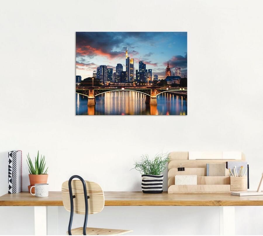 Artland Artprint Frankfurt am Main Skyline II als artprint van aluminium artprint voor buiten artprint op linnen poster in verschillende maten. maten - Foto 5
