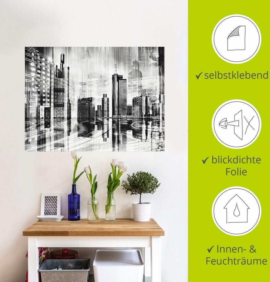 Artland Artprint Frankfurt skyline collage 01 als artprint op linnen muursticker in verschillende maten - Foto 3