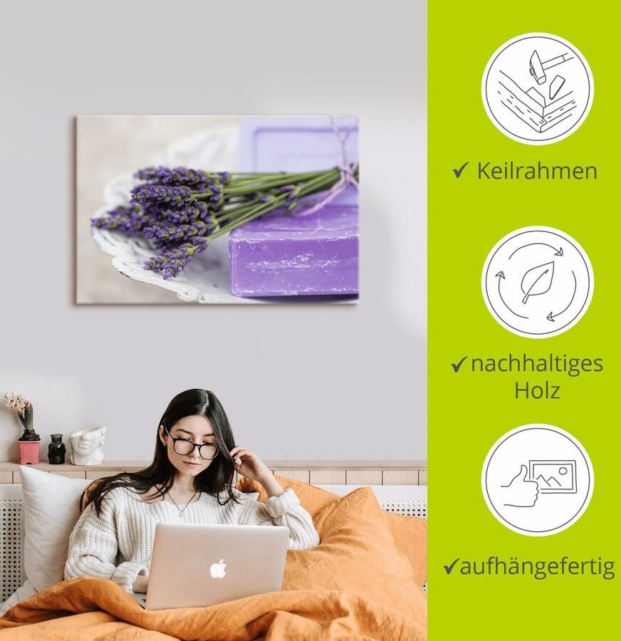 Artland Artprint Frans stilleven met lavendel als artprint van aluminium artprint voor buiten artprint op linnen poster in verschillende maten. maten