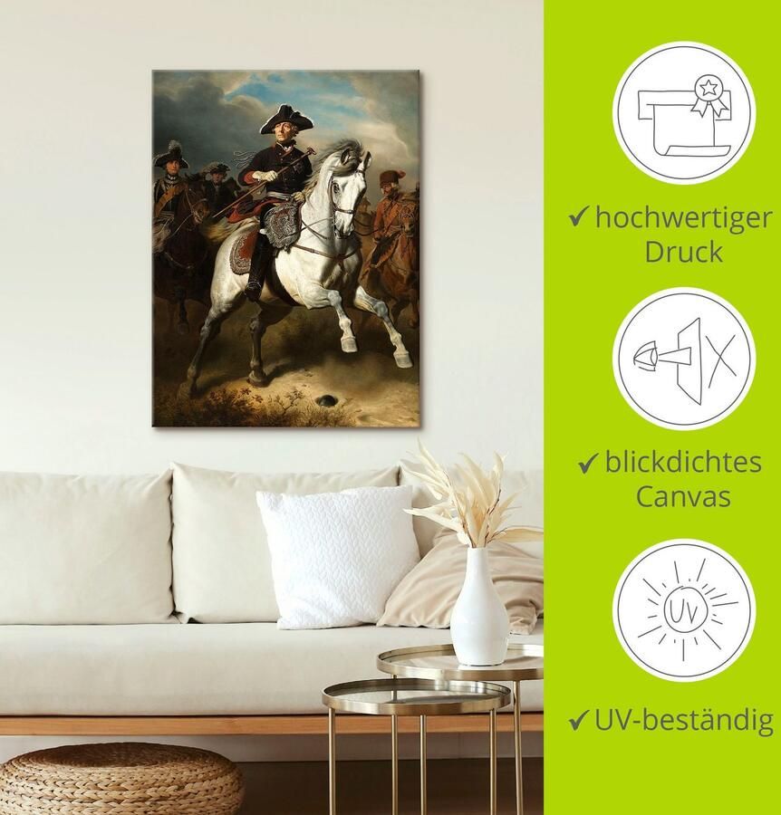 Artland Artprint Frederik De grote te paard. 1861 als artprint op linnen poster muursticker in verschillende maten - Foto 2