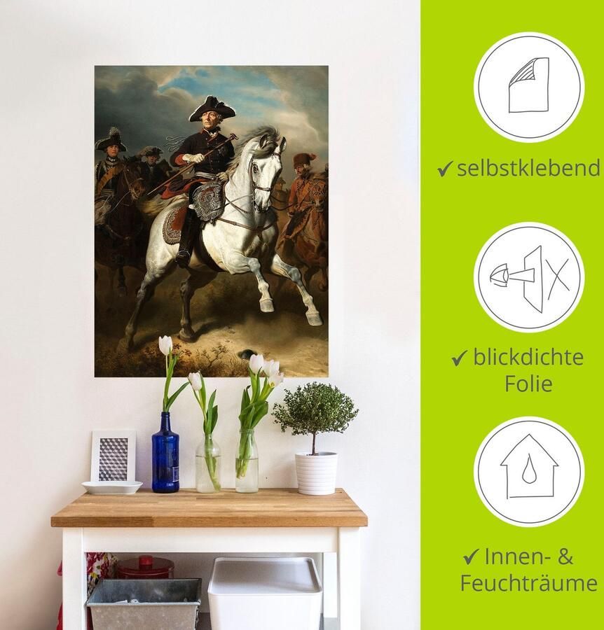 Artland Artprint Frederik De grote te paard. 1861 als artprint op linnen poster muursticker in verschillende maten - Foto 3