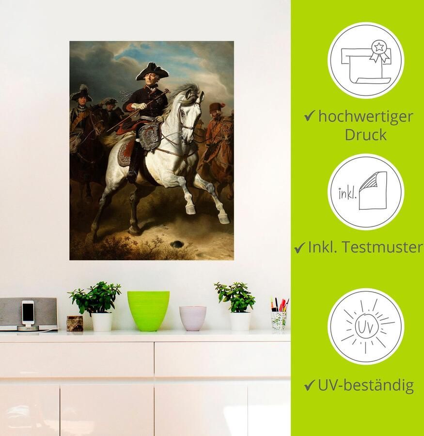 Artland Artprint Frederik De grote te paard. 1861 als artprint op linnen poster muursticker in verschillende maten - Foto 2