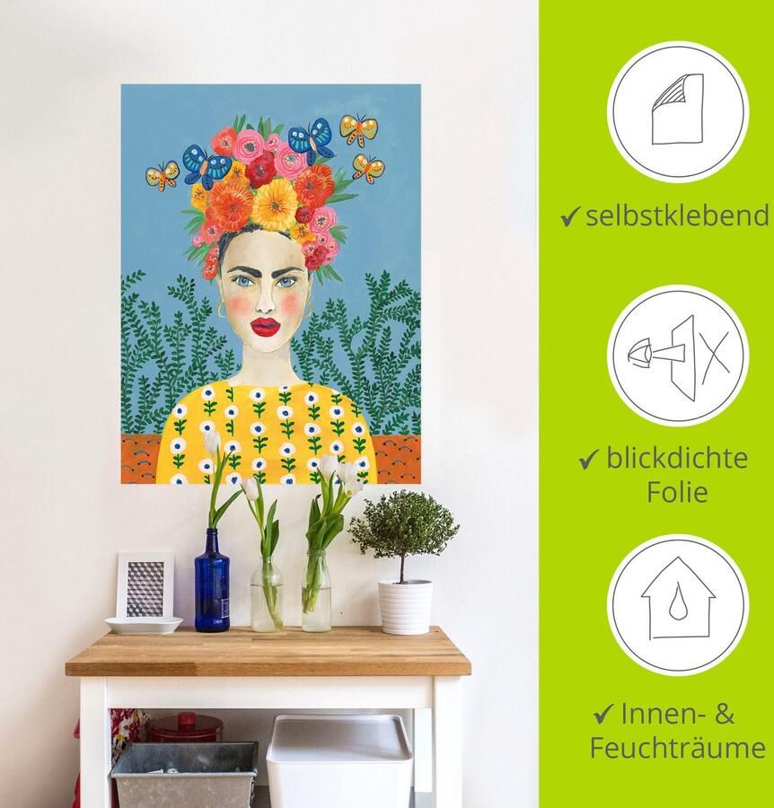 Artland Artprint Frida-hoofdsieraad I als artprint op linnen poster muursticker in verschillende maten - Foto 4