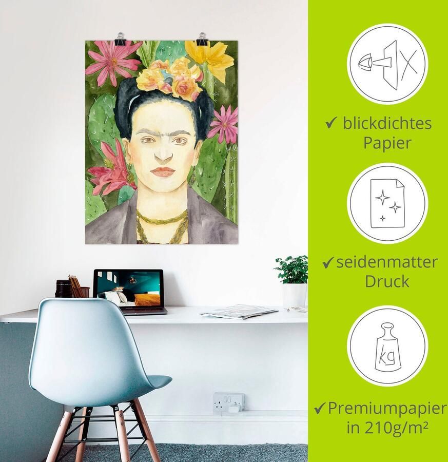 Artland Artprint Frida Kahlo I als artprint op linnen poster in verschillende formaten maten - Foto 3