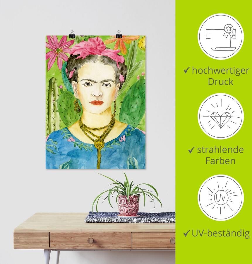 Artland Artprint Frida Kahlo II als artprint van aluminium artprint voor buiten artprint op linnen poster muursticker - Foto 4