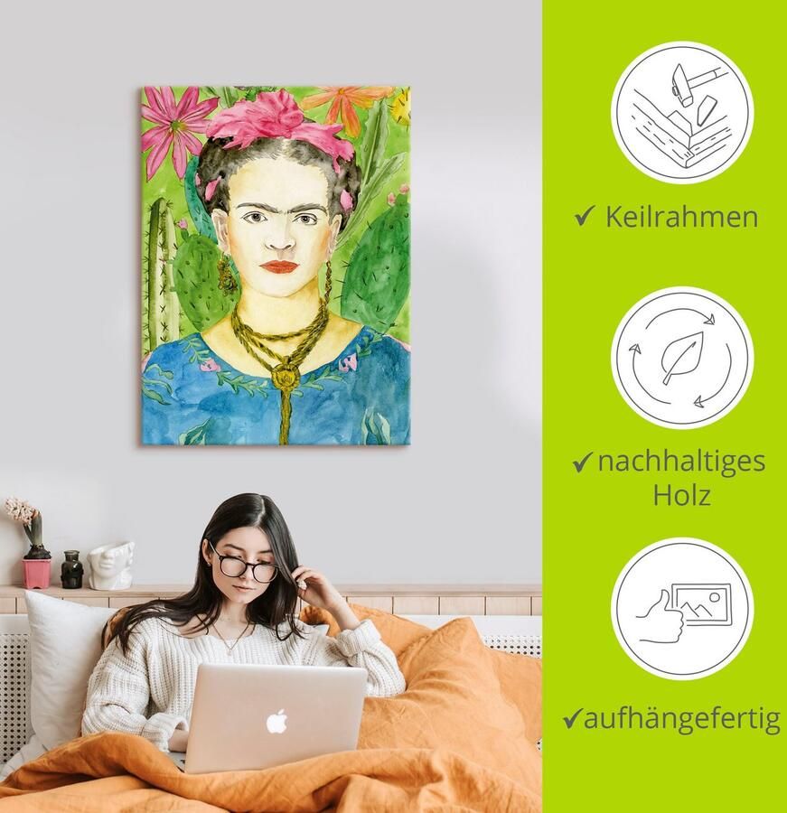 Artland Artprint Frida Kahlo II als artprint van aluminium artprint voor buiten artprint op linnen poster muursticker - Foto 2