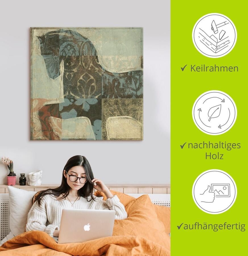 Artland Artprint Gedessineerd paard I als artprint van aluminium artprint voor buiten artprint op linnen poster in verschillende maten. maten - Foto 3
