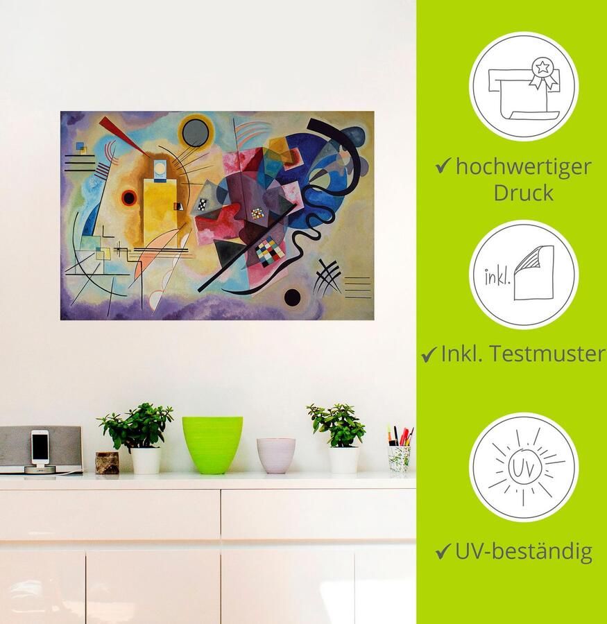 Artland Artprint Geel rood en blauw. 1925 als artprint van aluminium artprint voor buiten poster muursticker in diverse maten formaten - Foto 2