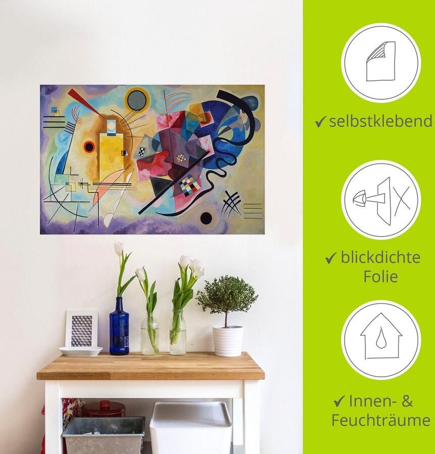 Artland Artprint Geel rood en blauw. 1925 als artprint van aluminium artprint voor buiten poster muursticker in diverse maten formaten - Foto 3