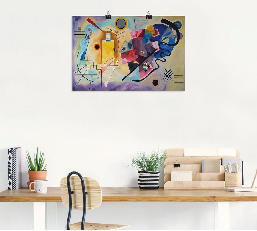 Artland Artprint Geel rood en blauw. 1925 als artprint van aluminium artprint voor buiten poster muursticker in diverse maten formaten - Foto 5