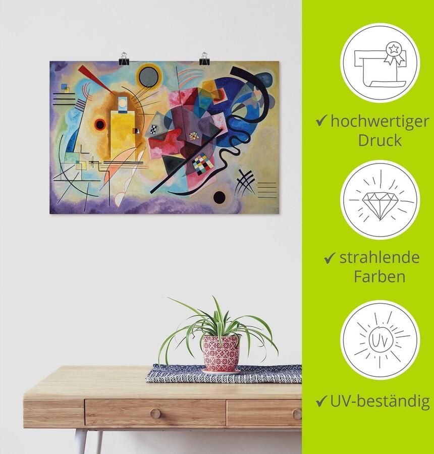 Artland Artprint Geel rood en blauw. 1925 als artprint van aluminium artprint voor buiten poster muursticker in diverse maten formaten - Foto 4