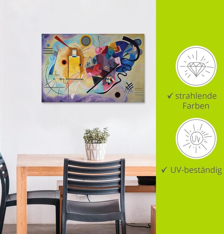 Artland Artprint Geel rood en blauw. 1925 als artprint van aluminium artprint voor buiten poster muursticker in diverse maten formaten - Foto 2