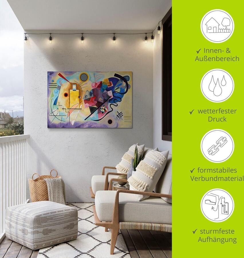 Artland Artprint Geel rood en blauw. 1925 als artprint van aluminium artprint voor buiten poster muursticker in diverse maten formaten - Foto 3