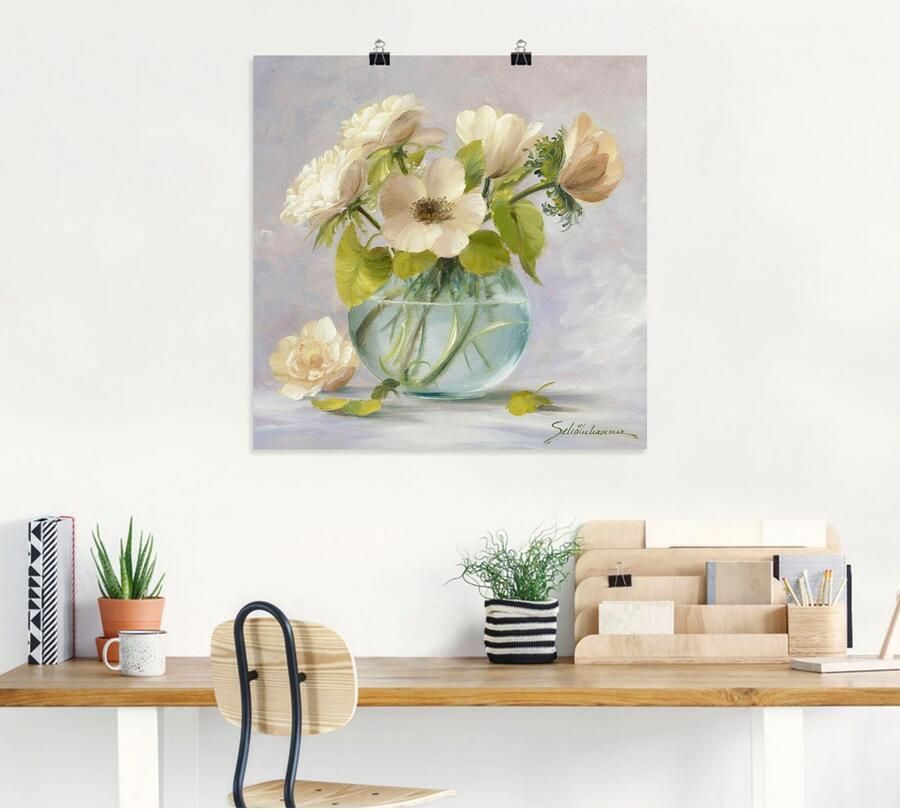 Artland Artprint Gele anemonen als artprint op linnen poster in verschillende formaten maten
