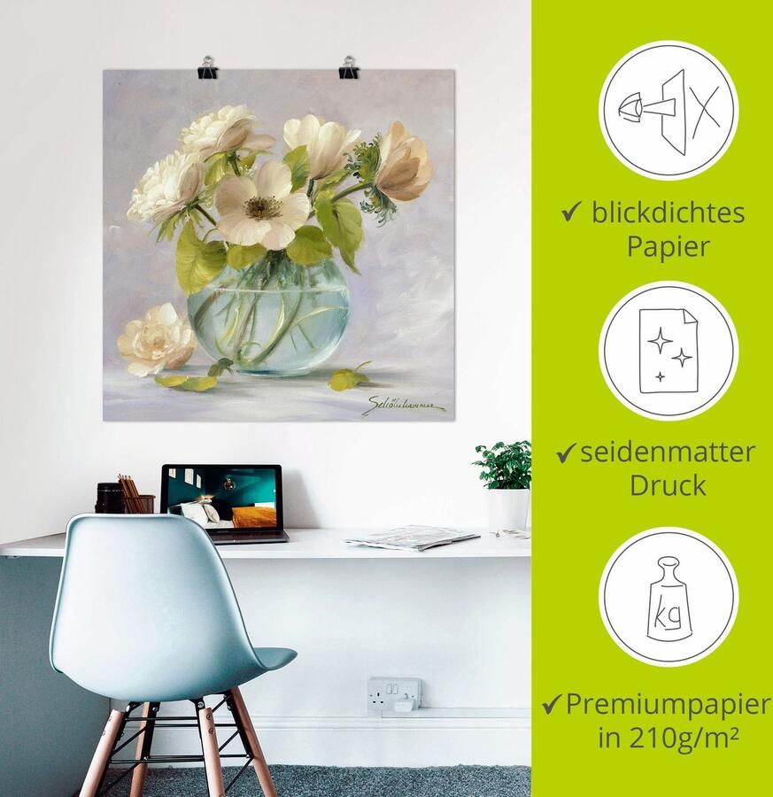 Artland Artprint Gele anemonen als artprint op linnen poster in verschillende formaten maten - Foto 3