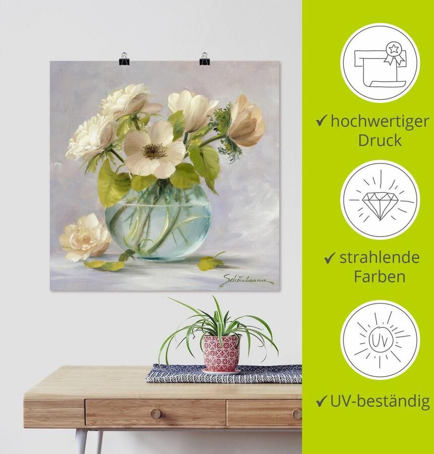 Artland Artprint Gele anemonen als artprint op linnen poster in verschillende formaten maten - Foto 4