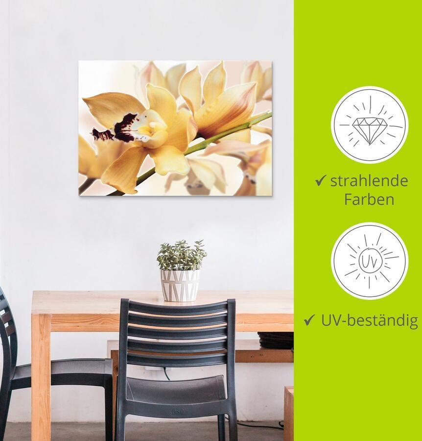 Artland Artprint Gele orchidee als artprint van aluminium artprint voor buiten artprint op linnen poster in verschillende maten. maten - Foto 5