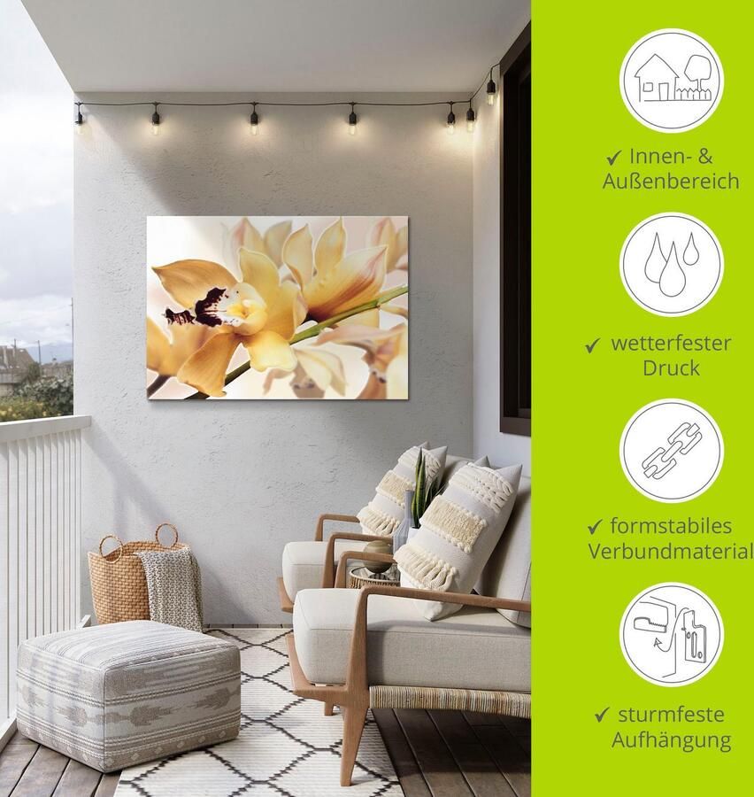 Artland Artprint Gele orchidee als artprint van aluminium artprint voor buiten artprint op linnen poster in verschillende maten. maten - Foto 7