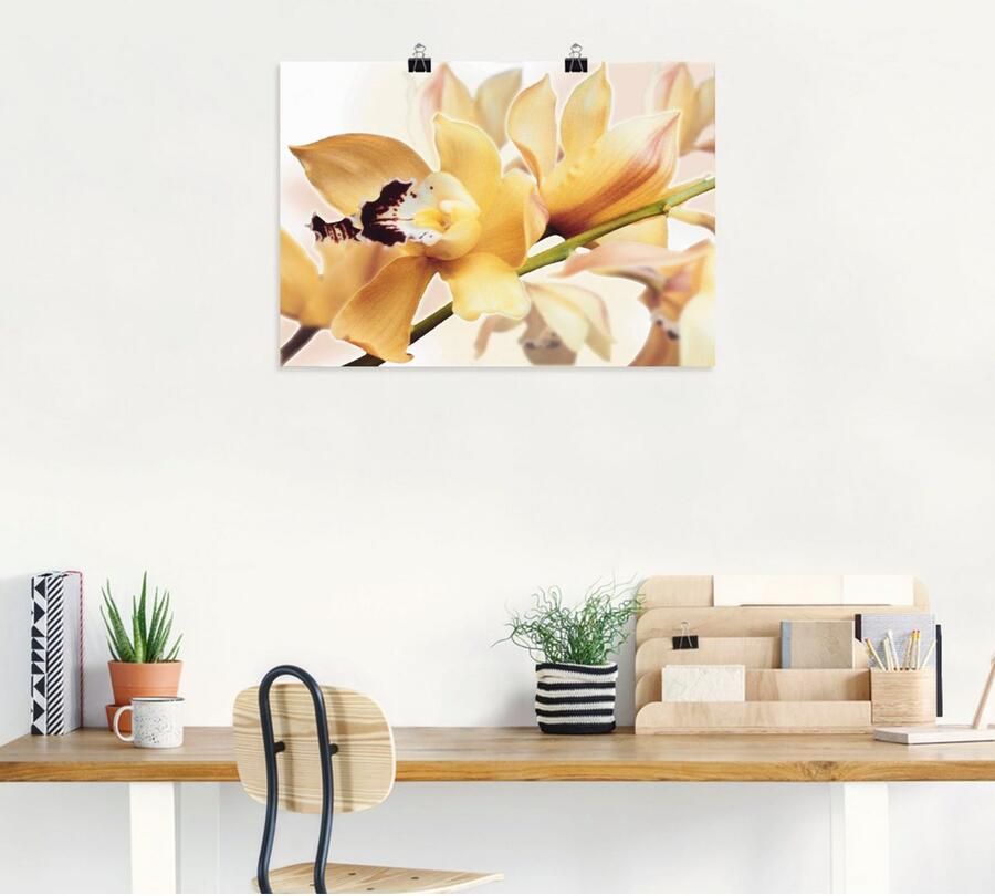 Artland Artprint Gele orchidee als artprint van aluminium artprint voor buiten artprint op linnen poster in verschillende maten. maten - Foto 4