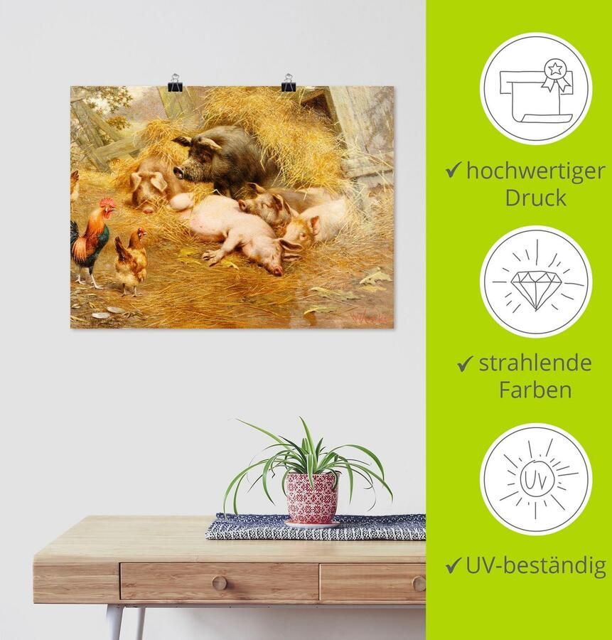 Artland Artprint Gelukkige dieren. als artprint op linnen poster in verschillende formaten maten - Foto 3