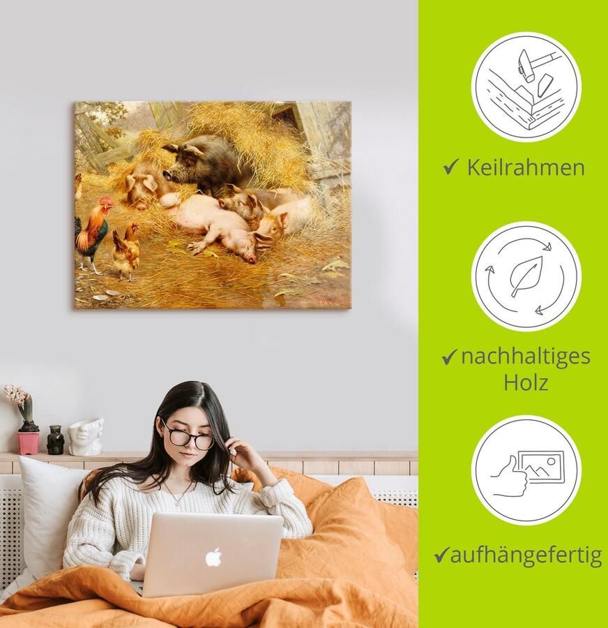 Artland Artprint Gelukkige dieren. als artprint op linnen poster in verschillende formaten maten