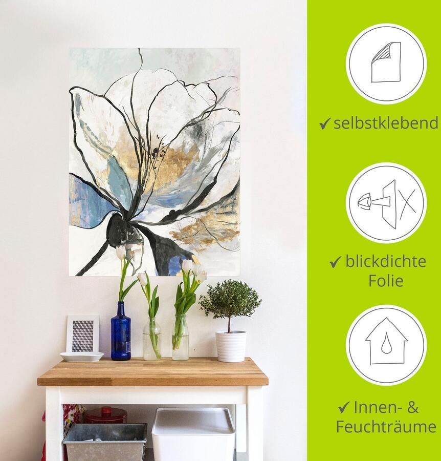 Artland Artprint Geschetst bloemenpatroon I als artprint van aluminium artprint voor buiten artprint op linnen poster muursticker - Foto 3
