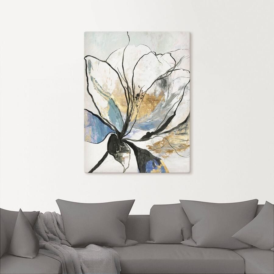 Artland Artprint op linnen Geschetst bloemenpatroon I - Foto 2