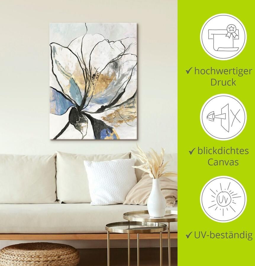 Artland Artprint Geschetst bloemenpatroon I als artprint van aluminium artprint voor buiten artprint op linnen poster muursticker - Foto 3