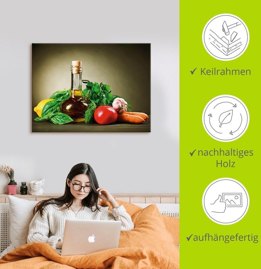 Artland Artprint Gezonde groente en specerijen als artprint op linnen poster muursticker in verschillende maten - Foto 2