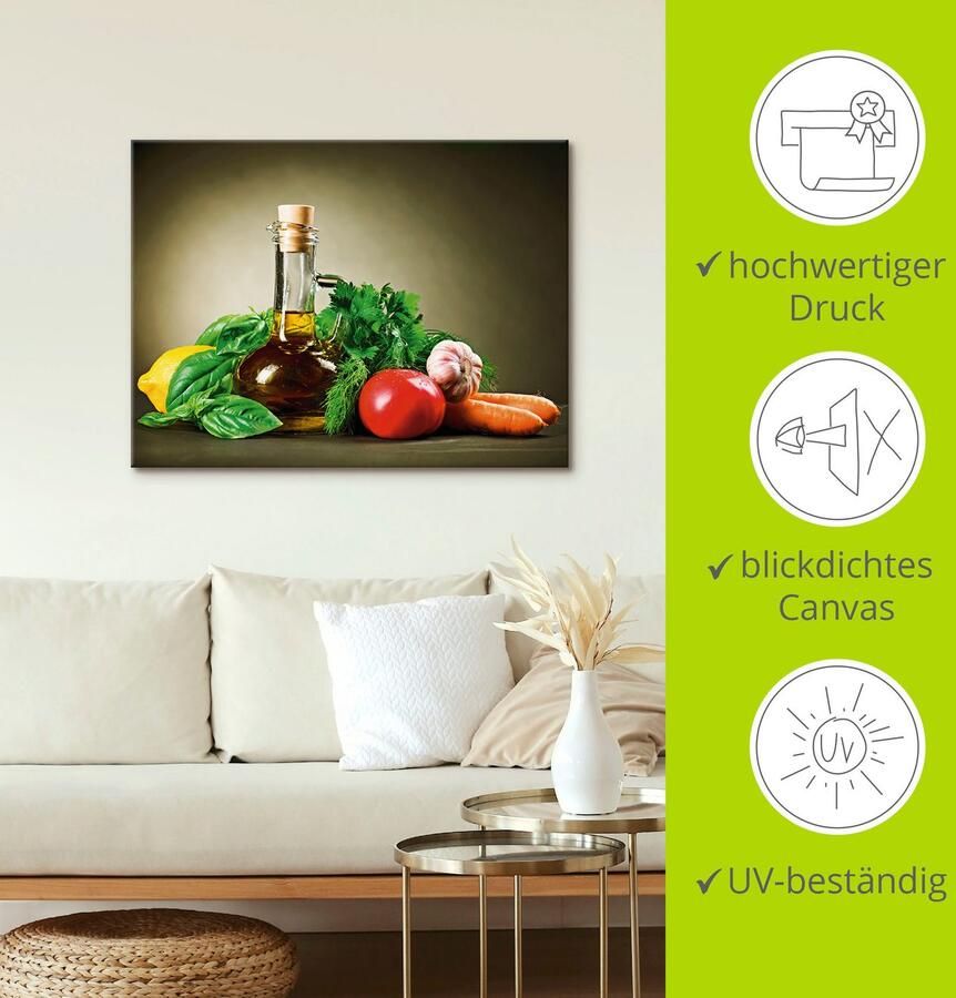 Artland Artprint Gezonde groente en specerijen als artprint op linnen poster muursticker in verschillende maten - Foto 3