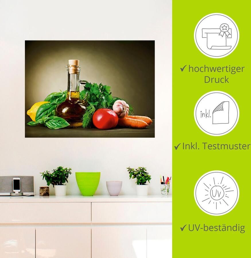 Artland Artprint Gezonde groente en specerijen als artprint op linnen poster muursticker in verschillende maten - Foto 3