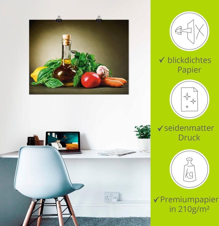 Artland Artprint Gezonde groente en specerijen als artprint op linnen poster muursticker in verschillende maten - Foto 3