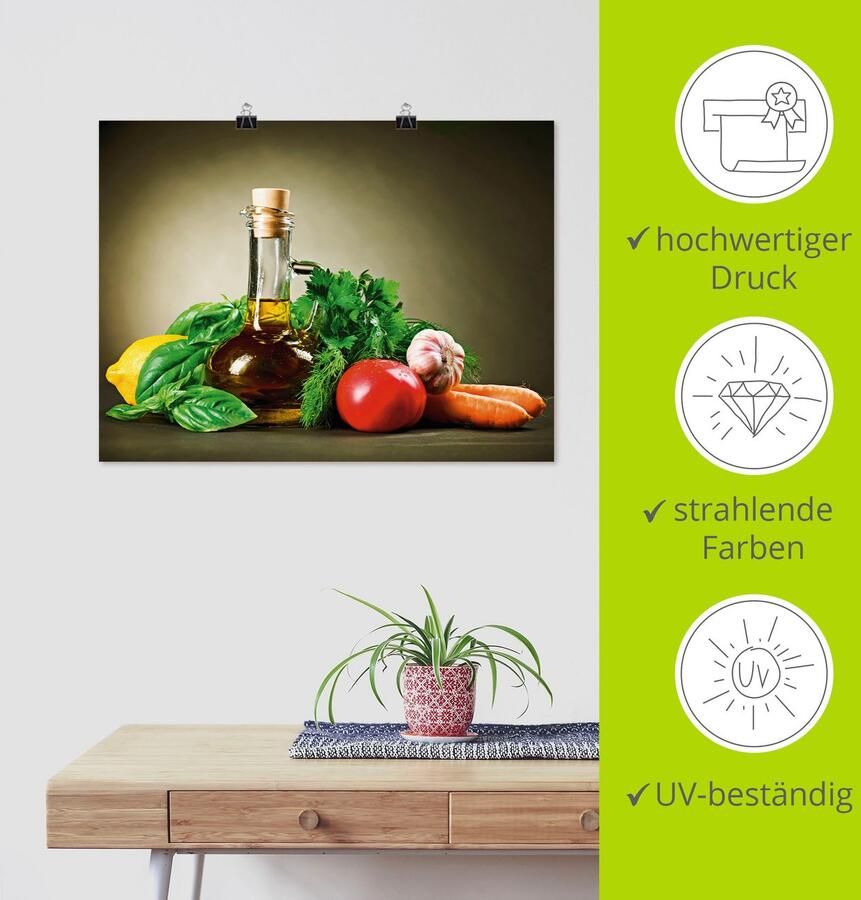 Artland Artprint Gezonde groente en specerijen als artprint op linnen poster muursticker in verschillende maten - Foto 4