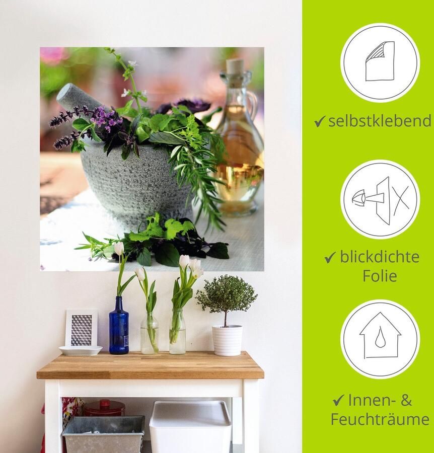 Artland Artprint Gezonde kruidenmix in de vijzel als poster muursticker in verschillende maten - Foto 5