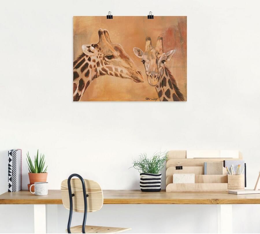Artland Artprint Giraffen als artprint van aluminium artprint voor buiten artprint op linnen poster in verschillende maten. maten - Foto 4