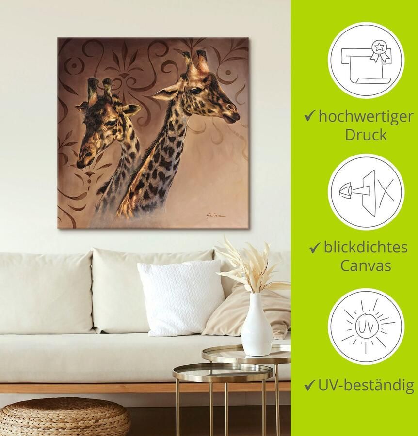 Artland Artprint Giraffen portret als artprint van aluminium artprint voor buiten artprint op linnen in verschillende maten - Foto 3