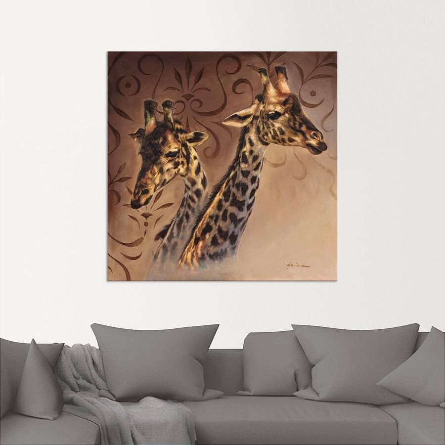 Artland Aluminium dibond print Giraffen portret geschikt voor binnen en buiten buitenafbeelding - Foto 2